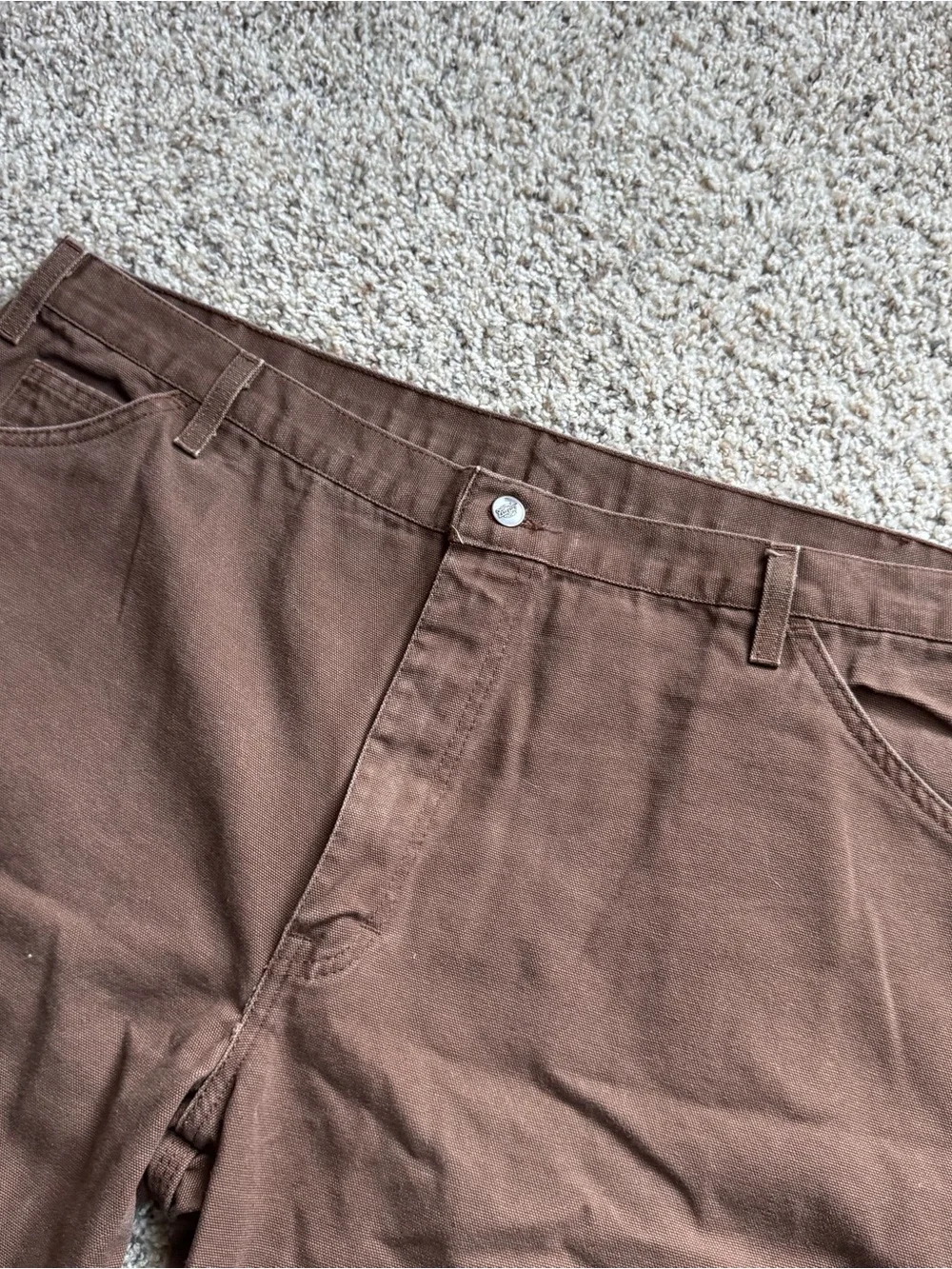 Vintage Dickies Brown Carpenter Shorts Relaxed Fit 42 Made In Mexico Workwear